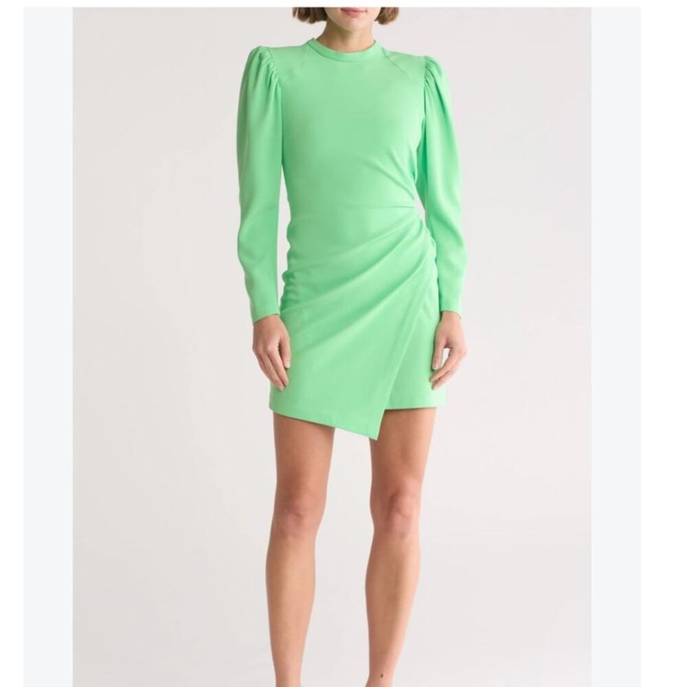 A.L.C. Women's Cady Jane Ruched Long Sleeve Mini Dress Mint Size 00 NWT Modern